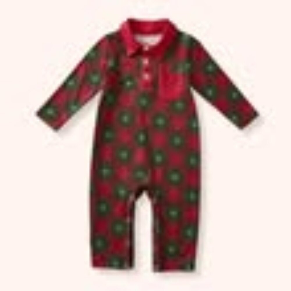 Christmas plaid boy romper
